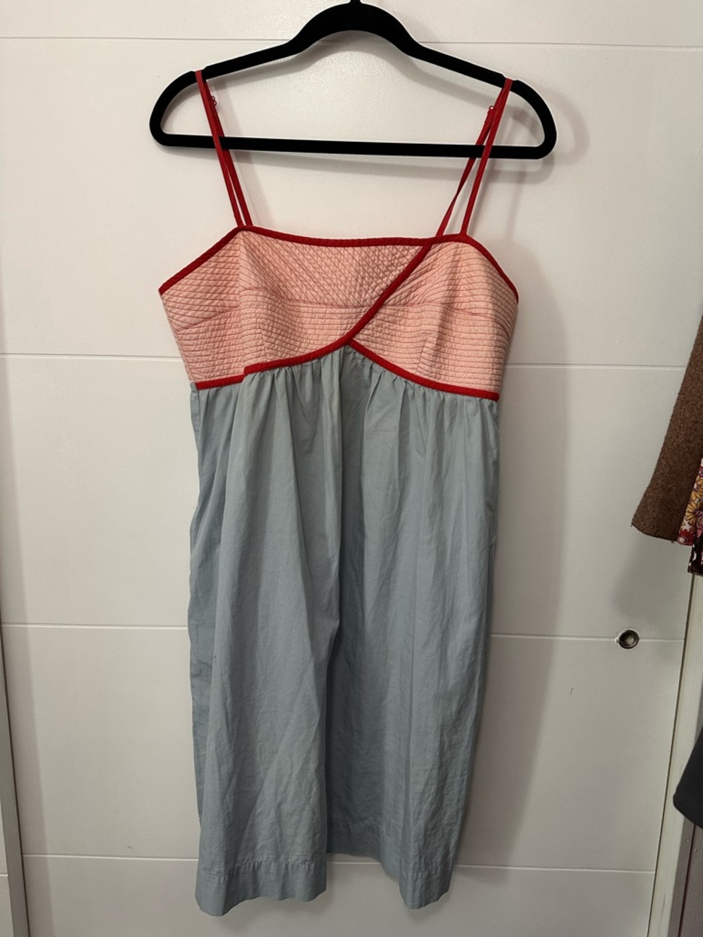 ❌SOLD❌Lilka by Anthropologie Pink & Light Blue Smocked Mini Sundress Size L - Picture 3 of 8